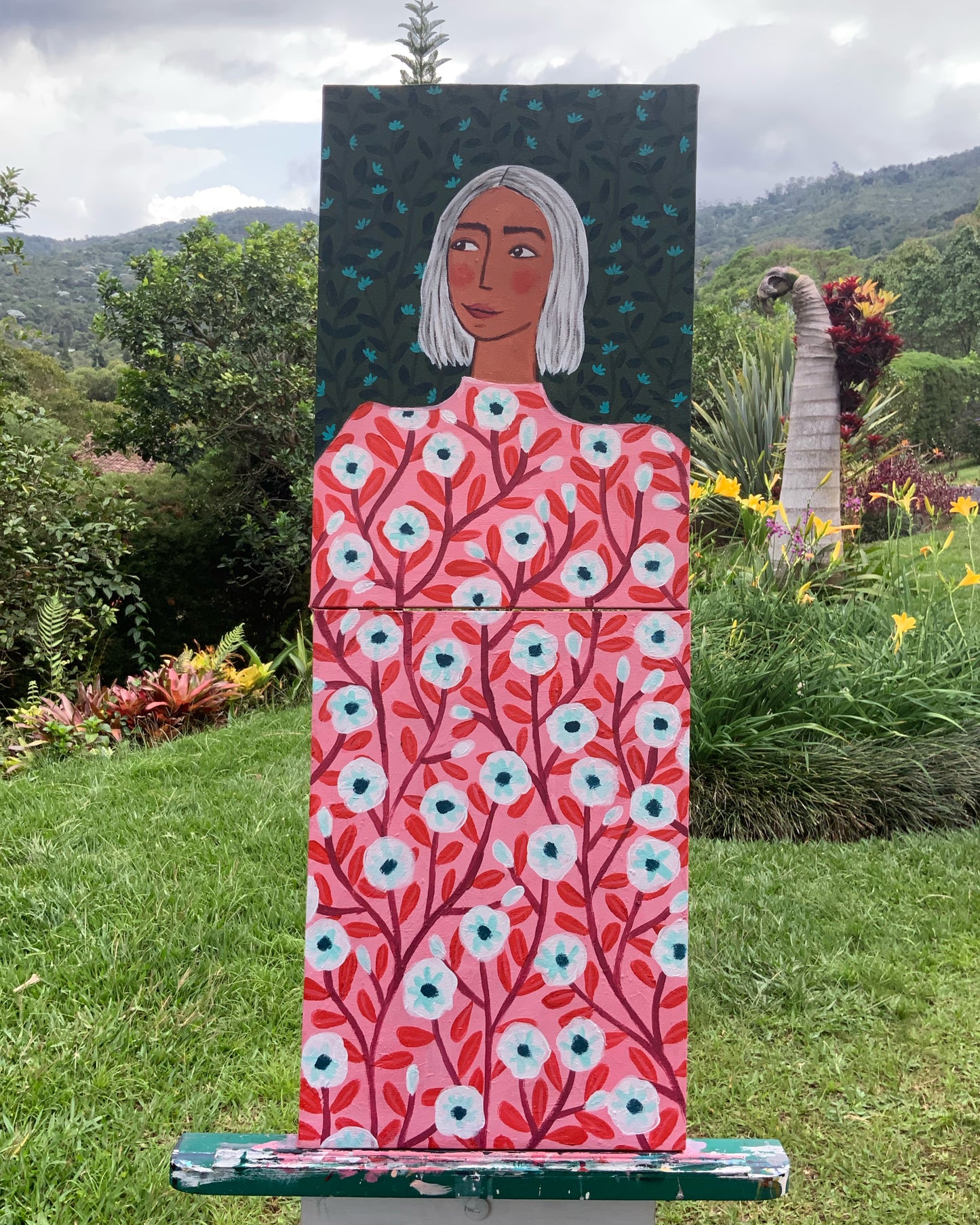 Vestida de noche rosa